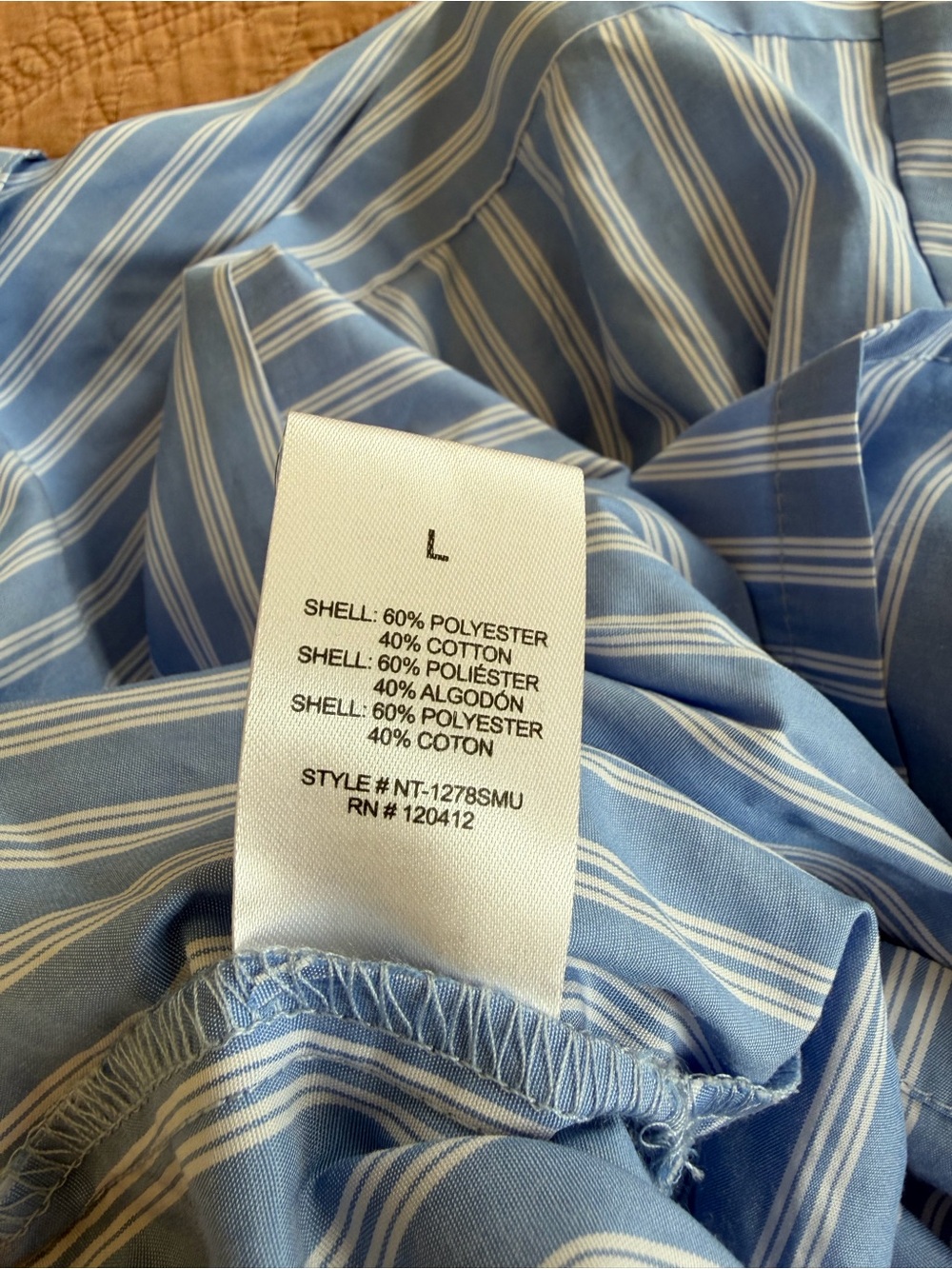 NIA South Moon Under Striped Cropped Button Down Shirt Blue White L NWT - Picture 4 of 6